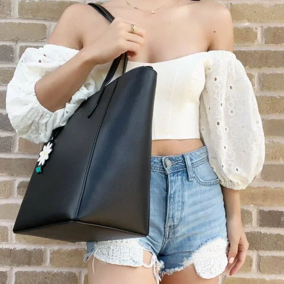 Kate Spade Top Zip Tote Black Saffiano - Picture 2 of 4